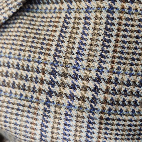 Talbots lambswool blazer green grey herringbone size 12P  blazer made in USA - Picture 13 of 13